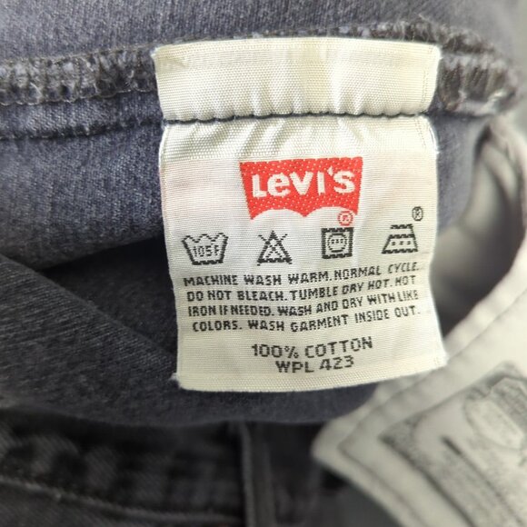 Levi's Jeans Mens 34x32 Fits 30x29 Black 501 Straight Button Fly Classic Fit Y2K - Picture 10 of 12
